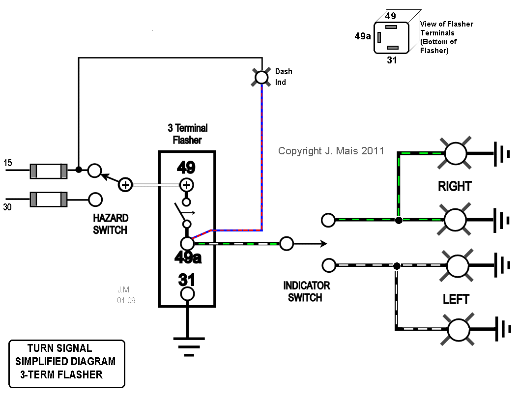 Flashers and Hazards simple auto hazard light wiring diagram 